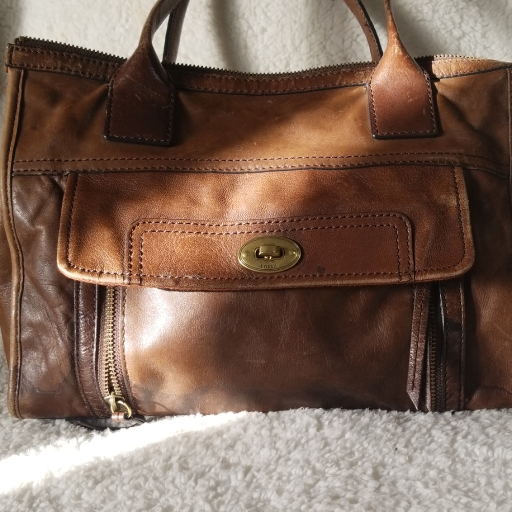 Fossil Leather Tote